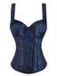 1980er Gothic Jacquard Herzförmiger Hals Schnürung Korsett