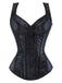 1980er Gothic Jacquard Herzförmiger Hals Schnürung Korsett