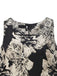 Schwarz 1950er Jacquard Blumen Gürtel Kleid