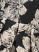 Schwarz 1950er Jacquard Blumen Gürtel Kleid