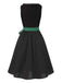 [Vorverkauf] 2PCS Schwarz 1950er Oktoberfest Baumwolle Polka Dot Gingham Kleid & Puffärmel Crop Top