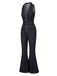 [Vorverkauf] Blau 1970er Baumwolle Denim Ausgestellter Jumpsuit