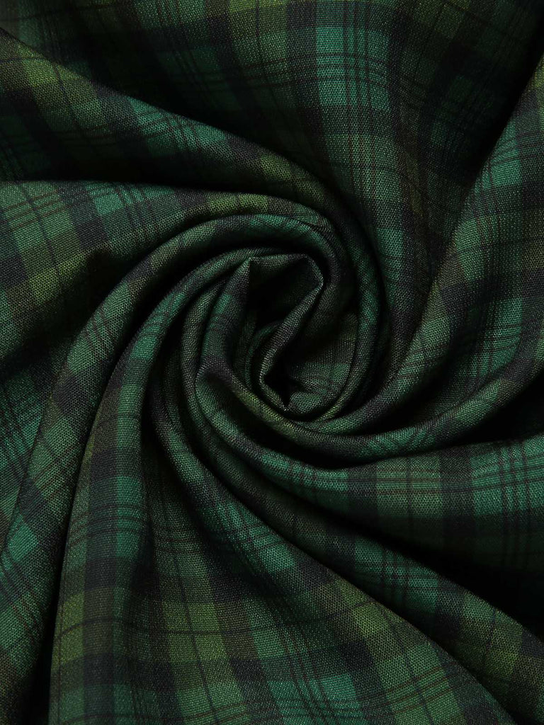 [Vorverkauf] Grün 1950er Oktoberfest Plaids Blumen Kleid mit Schürze