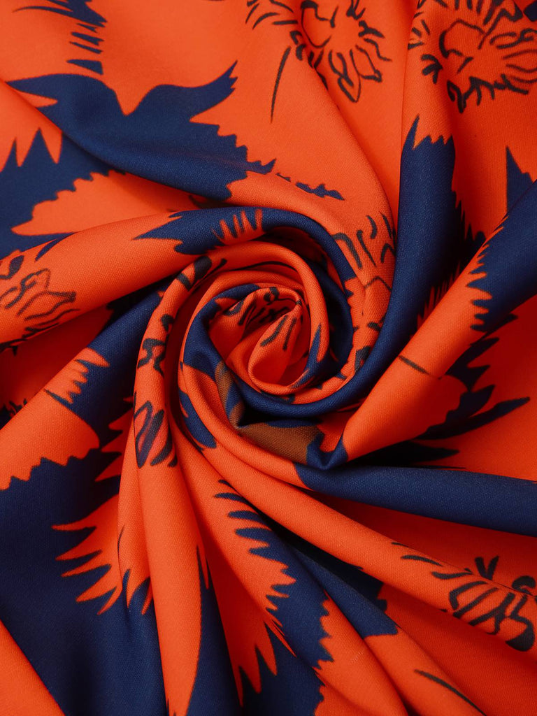 [Vorverkauf] [Übergröße] Rot 1930er Blumen Gerüschtes Schulterfrei Rüschen Hem Kleid