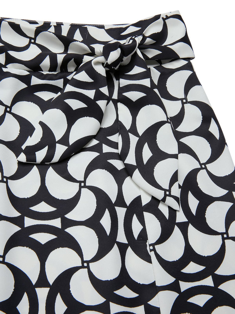 [Vorverkauf] 2PCS 1940er Ärmellos Bluse & Geometrischer Twist Schlitz Rock