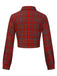 [Vorverkauf] Rot 1980er Plaid Patchwork Chain Punk Jacke