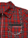 [Vorverkauf] Rot 1980er Plaid Patchwork Chain Punk Jacke