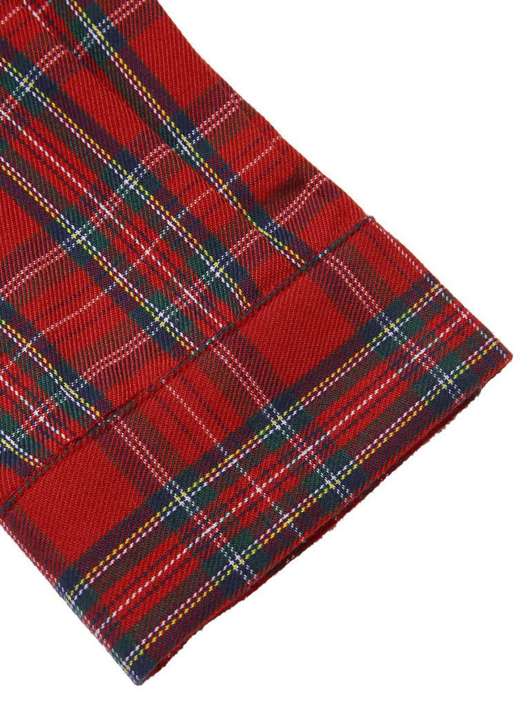 [Vorverkauf] Rot 1980er Plaid Patchwork Chain Punk Jacke