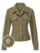 [Vorverkauf] Grün 1950er Revers Solide Hemd Jacke