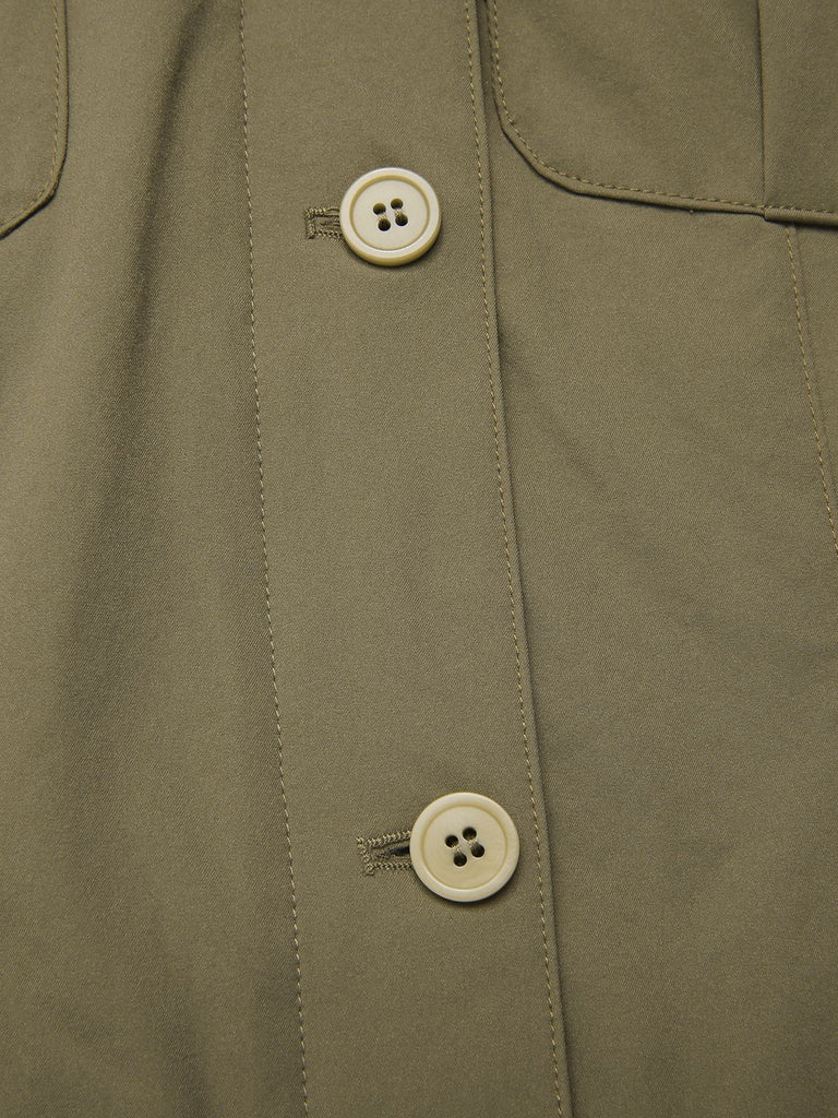 [Vorverkauf] Grün 1950er Revers Solide Hemd Jacke