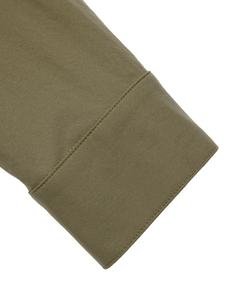 [Vorverkauf] Grün 1950er Revers Solide Hemd Jacke