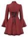 [Vorverkauf] Rot 1960er Gothic Plaid Ausgestellte Ärmel Schnürung Kleid