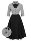 [Vorverkauf] 1950er Hahnentrittmuster Abnehmbar Bogen Kleid