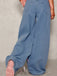 Hellblau 1950er Bogen Weites Bein Jeans