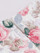 Rosa 1950er Blumen Bogen Herzförmiger Hals Swing Kleid