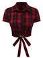 Rot 1950er Tartan Plaid Raffhalter Top