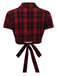 Rot 1950er Tartan Plaid Raffhalter Top