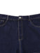 Tiefblau 1950er Jeansstoff Gerade Bein Hose