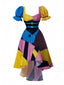 Multicolor 1950er Halloween Herzförmiger Hals Patchwork Sally Kleid