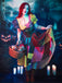 [Vorverkauf] Multicolor 1950er Halloween Herzförmiger Hals Patchwork Sally Kleid