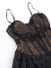 2PCS Schwarz 1960er Spitze Cover-Up & Geschwollen Kleid