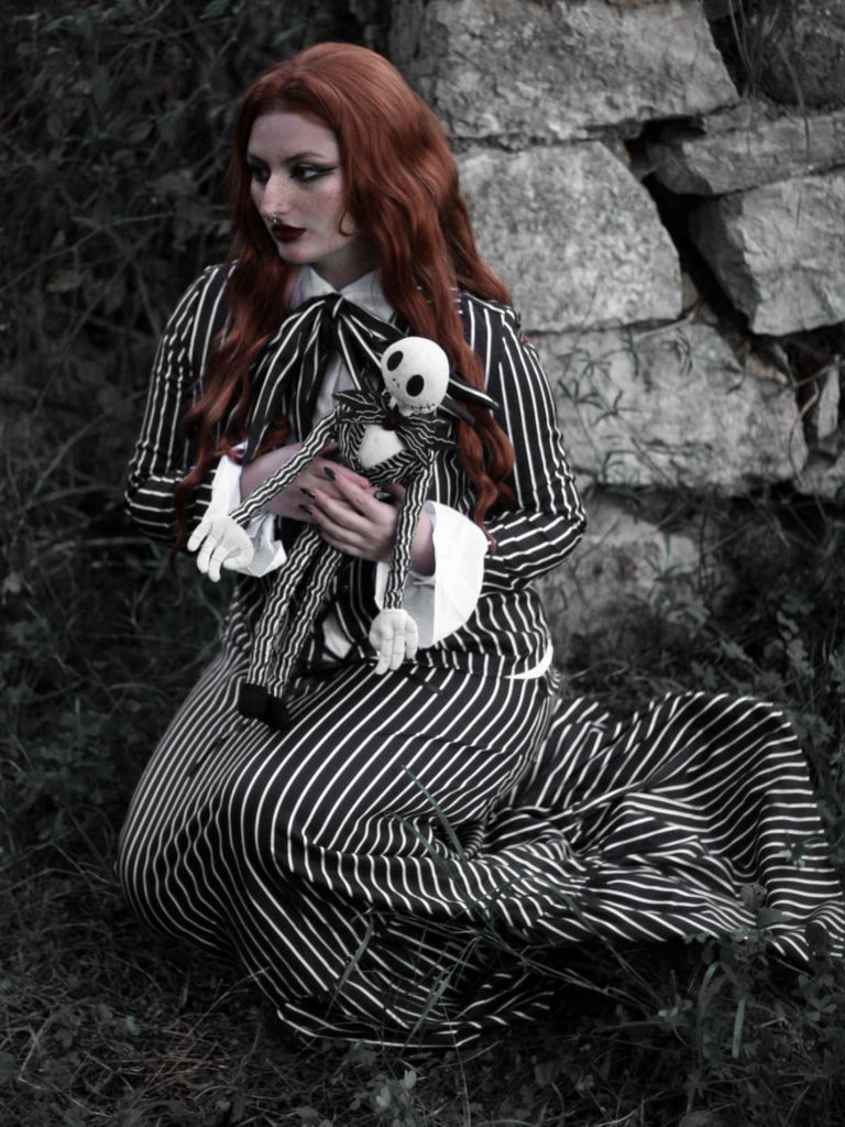 Schwarz 1940er Streifen The Nightmare Before Christmas Suit