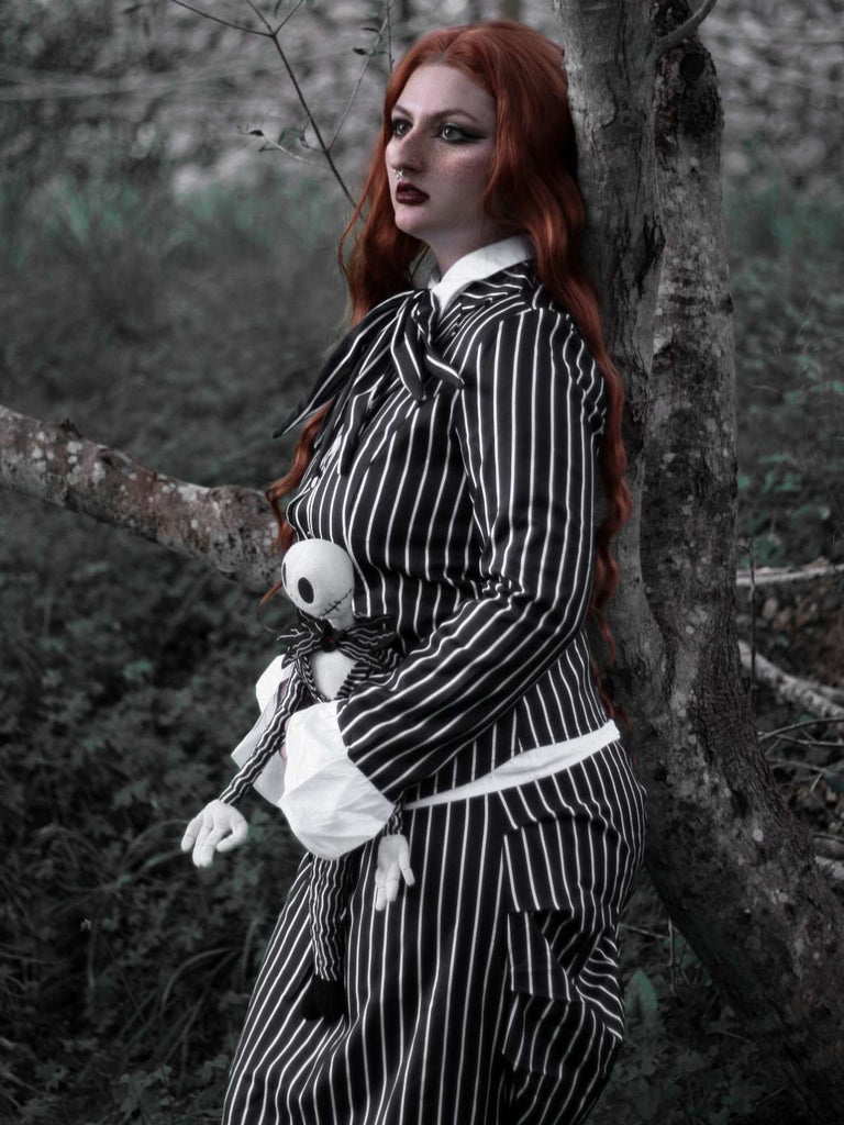 Schwarz 1940er Streifen The Nightmare Before Christmas Suit