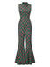 [Vorverkauf] Multicolor 1970er Revers Psychedelisch Blumen Ausgestellter Jumpsuit