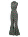 [Vorverkauf] Multicolor 1970er Revers Psychedelisch Blumen Ausgestellter Jumpsuit