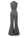 [Vorverkauf] Multicolor 1970er Revers Psychedelisch Blumen Ausgestellter Jumpsuit