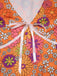 [Vorverkauf] Orange 1970er Psychedelischer Druck Bogen Mini Kleid
