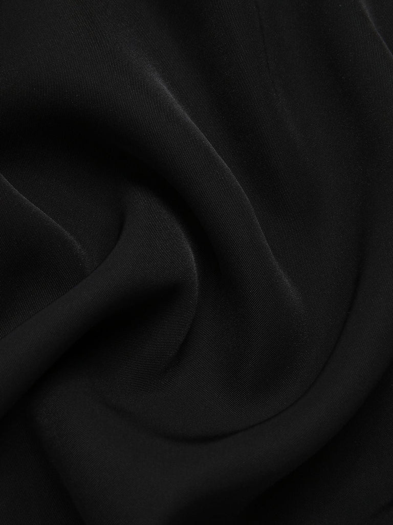 [Vorverkauf] Schwarz & Weiß 1940er Gerüschtes Perlenbrosche Cape Kleid