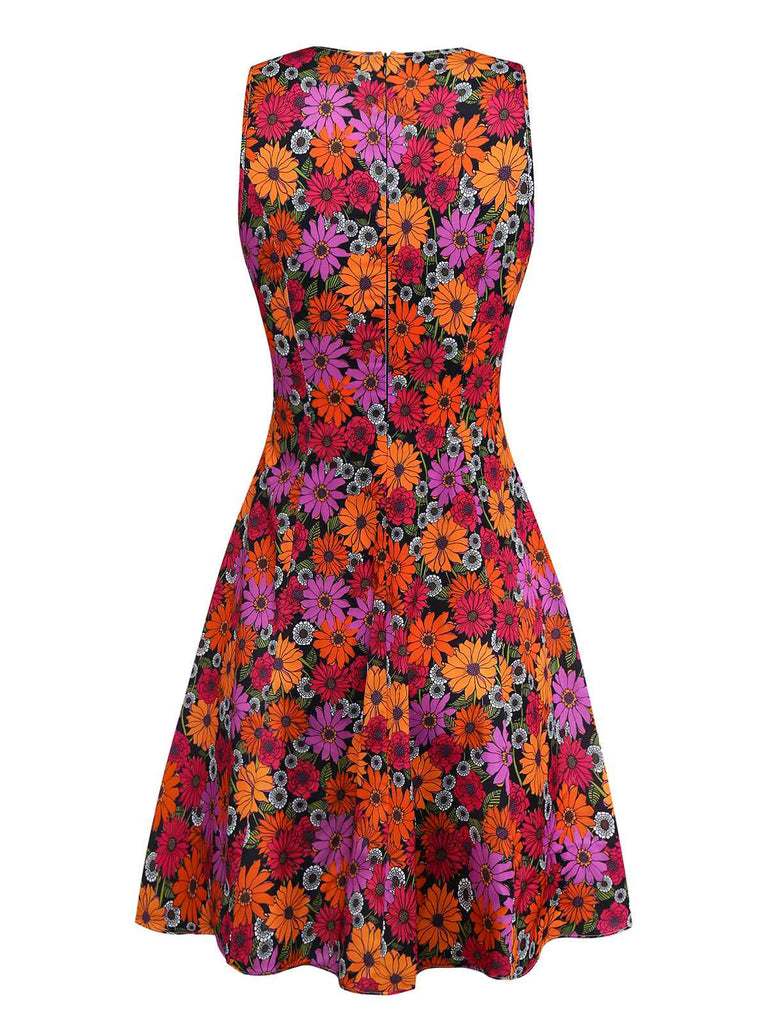 [Vorverkauf] Lila 1960er Gänseblümchen Peter Pan Kragen Tasche Kleid