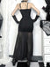 Schwarz 1970er Gothic Skeleton Netz Slip Kleid
