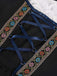 2PCS Blau 1950er Oktoberfest Blumen Besticktes Kleid & Samt Schürze