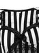 Schwarz & Weiß 1970er Halloween Spitze Patchwork Streifen Kleid