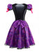 Lila 1970er Halloween Spinnennetz Hexe Schnürung Kleid