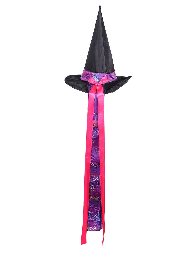 Lila 1970er Halloween Spinnennetz Hexe Schnürung Kleid