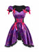 Lila 1970er Halloween Spinnennetz Hexe Schnürung Kleid