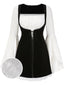 [Vorverkauf] 2PCS 1960er Teilt Glockenärmel Kleid & Samt Overall Kleid