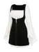 [Vorverkauf] 2PCS 1960er Teilt Glockenärmel Kleid & Samt Overall Kleid