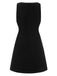 [Vorverkauf] Schwarz 1960er Solide Samt Schnürung Overall Kleid