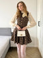 Braun 1960er Plaid Bogen Tie Taste Swing Kleid