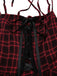 [Vorverkauf] Rot 1980er Gothic Plaid Schnürung Korsett Kleid