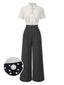 [Vorverkauf] 1940er Matrosenkragen Polka Dot Taste Jumpsuit