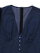 [Vorverkauf] Marineblau 1930er Polka Dot V-Ausschnitt Jumpsuit
