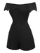 [Vorverkauf] 2PCS Schwarz 1950er Gothic Schläger Romper & Cover-Up