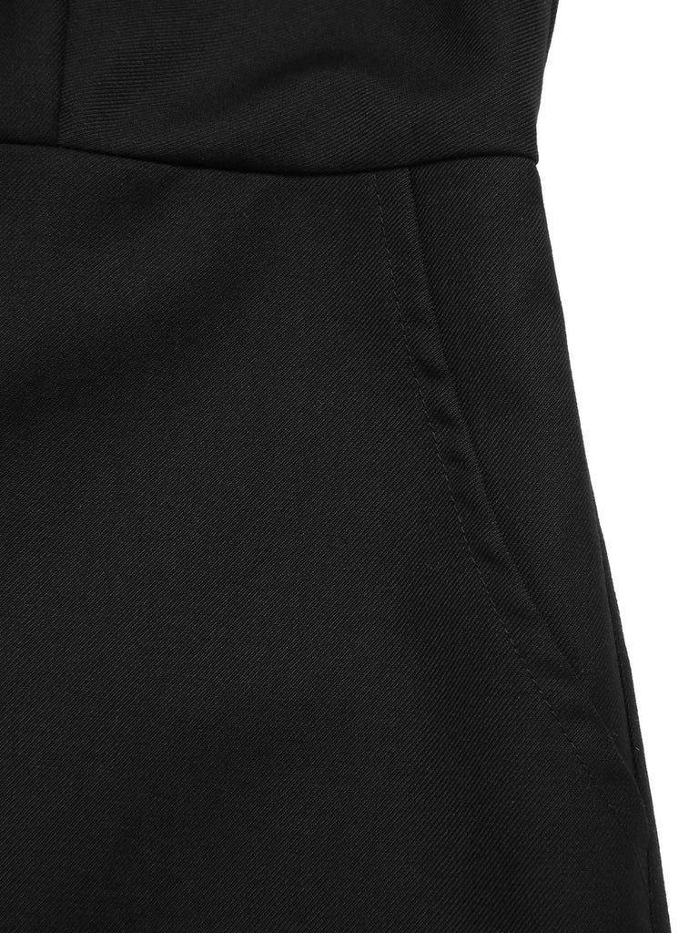 [Vorverkauf] 2PCS Schwarz 1950er Gothic Schläger Romper & Cover-Up
