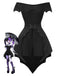 [Vorverkauf] 2PCS Schwarz 1950er Gothic Schläger Romper & Cover-Up