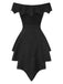 [Vorverkauf] 2PCS Schwarz 1950er Gothic Schläger Romper & Cover-Up